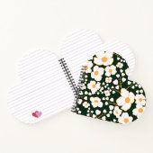 黄色の中央に白い花と緑の背景 ノートブック (内部)