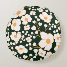 黄色の中央に白い花と緑の背景