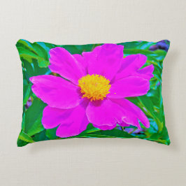 黄色の中心を持つ鮮やかな紫外線牡丹 アクセントクッション