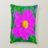 黄色の中心を持つ鮮やかな紫外線牡丹 アクセントクッション (裏面(縦))
