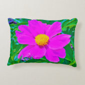 黄色の中心を持つ鮮やかな紫外線牡丹 アクセントクッション (裏面)