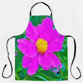 黄色の中心を持つ鮮やかな紫外線牡丹 エプロン