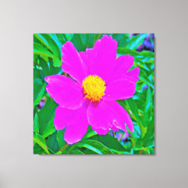黄色の中心を持つ鮮やかな紫外線牡丹 キャンバスプリント