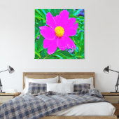 黄色の中心を持つ鮮やかな紫外線牡丹 キャンバスプリント (インサイチュ (寝室))