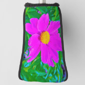 黄色の中心を持つ鮮やかな紫外線牡丹 ゴルフヘッドカバー (回転90)