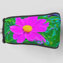 黄色の中心を持つ鮮やかな紫外線牡丹 ゴルフヘッドカバー