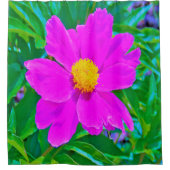 黄色の中心を持つ鮮やかな紫外線牡丹 シャワーカーテン (正面)