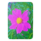 黄色の中心を持つ鮮やかな紫外線牡丹 バスマット (正面縦)