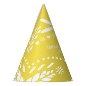 黄色の中性ジェンダーパペールピカドベビーシャワー パーティーハット (左)