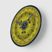 黄色の丸いフラクタル ラウンド壁時計 (傾斜)
