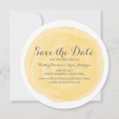 黄色の丸い水の色の保存日付招待状 セーブザデート (正面)