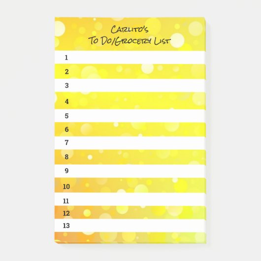 黄色の丸の黒いポストイットのメモ ポストイット (正面)