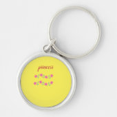 黄色の丸フローラ キーホルダー (正面)