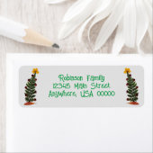 黄色の乾燥プレス花クリスマスツリー ラベル (インサイチュ)