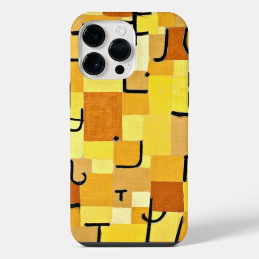 黄色の人物たち - クレーの世界 iPhoneケース (裏面)