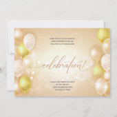 黄色の仮想ブライダルシャワーお祝いノートパソコン 招待状 (裏面)