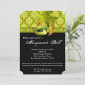 黄色の仮装ボールマスクの衣装ハロウィーンの部分 招待状 (スタンド正面)