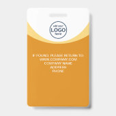 黄色の企業のビジターパスIDカスタムロゴ バッジ (裏面)