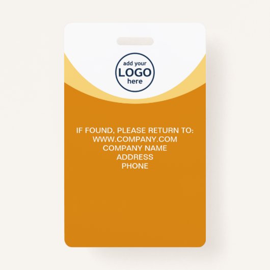 黄色の企業のビジターパスIDカスタムロゴ バッジ (裏面)