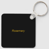 黄色の体の前倒し注意パーソナライズされた標識 キーホルダー (裏面)