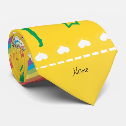 黄色の体操の虹ユニコーンの名前 ネクタイ (ロール)