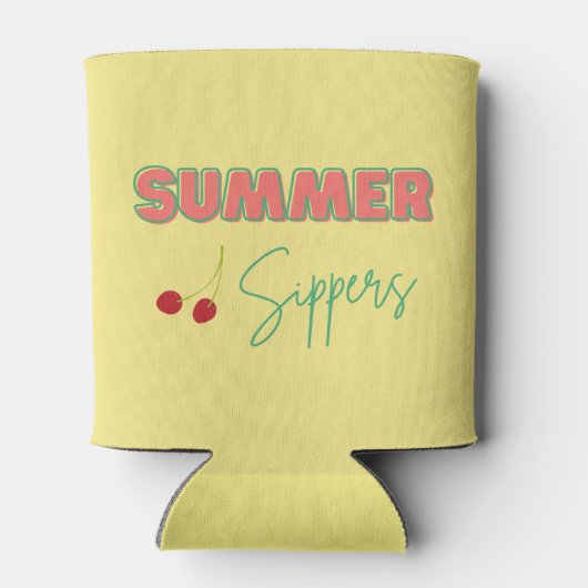 黄色の例示的な夏のサイッパードリンク 缶クーラー (裏面)
