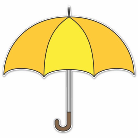 黄色の傘 シール (正面)