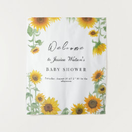 黄色の優雅な太陽の花の明るいベイビーシャワー タペストリー