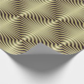 黄色の光の錯視のストライプ ラッピングペーパー (角)