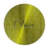 黄色の光沢のあるフェイク金属 カッティングボード (正面)