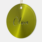 黄色の光沢のあるフェイク金属 セラミックオーナメント (左)