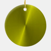 黄色の光沢のあるフェイク金属 セラミックオーナメント (裏面)