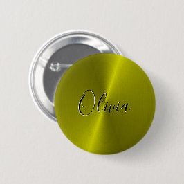 黄色の光沢のあるフェイク金属 缶バッジ