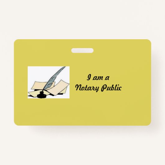 黄色の公証人公的水平バッジ バッジ (正面)