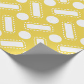 黄色の円と正方形のラッピング紙 ラッピングペーパー (角)