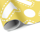 黄色の円と正方形のラッピング紙 ラッピングペーパー (ロールコーナー)