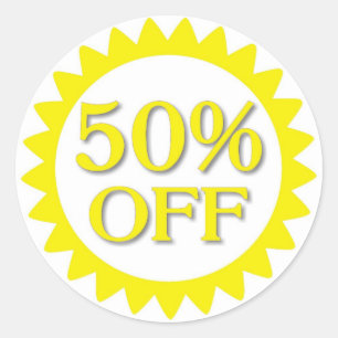 黄色の円のシールを50%オフ販売 ラウンドシール