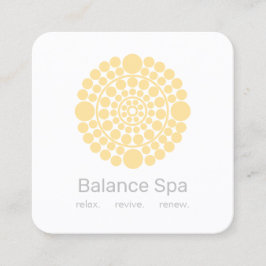 黄色の円のモチーフのロゴ スクエア名刺