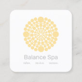 黄色の円のモチーフのロゴ スクエア名刺 (正面)