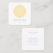 黄色の円のモチーフのロゴ スクエア名刺 (正面/裏面)