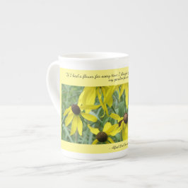 黄色の円錐下降の思考の骨の中国マグ ボーンチャイナマグカップ