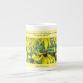 黄色の円錐下降の思考の骨の中国マグ ボーンチャイナマグカップ (正面)