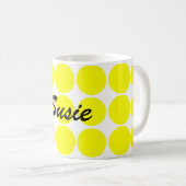 黄色の円 コーヒーマグカップ (正面右)
