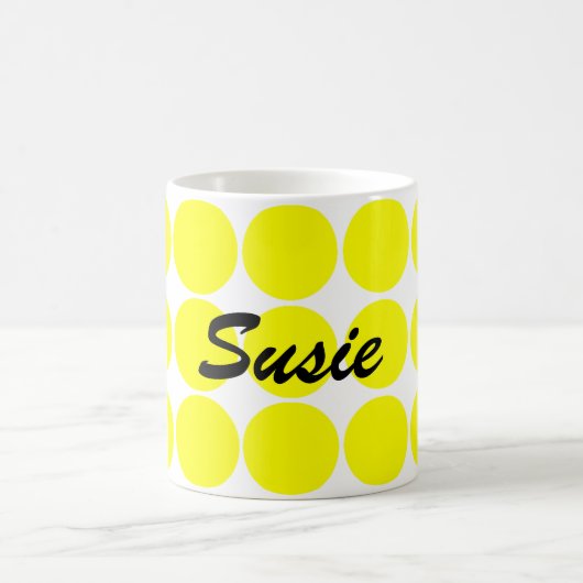 黄色の円 コーヒーマグカップ (中央)