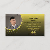 黄色の写真の不動産代理実在者と目立つ 名刺 (裏面)