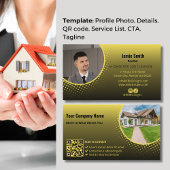 黄色の写真の不動産代理実在者と目立つ 名刺