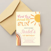 黄色の初めての太陽一周　ボヘミア　レトロ　１ｓｔ 招待状