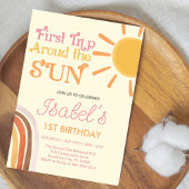 黄色の初めての太陽一周　ボヘミア　レトロ　１ｓｔ 招待状