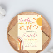 黄色の初めての太陽一周　ボヘミア　レトロ　１ｓｔ 招待状