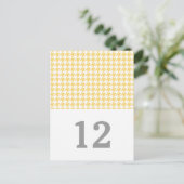 黄色の千鳥格子の表の番号はがき ポストカード (スタンド正面)